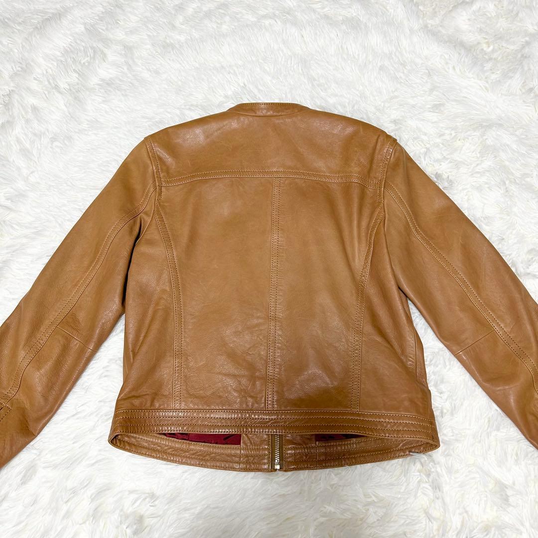 美品✨トゥモローランド ラムレザー ジップアップジャケット ブルゾン ノーカラー