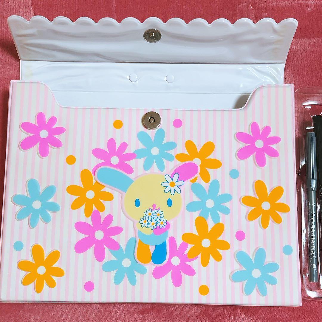 希少レア　ウサハナ　カラーペンセット　バッグ　2004年製　サンリオ　平成レトロ