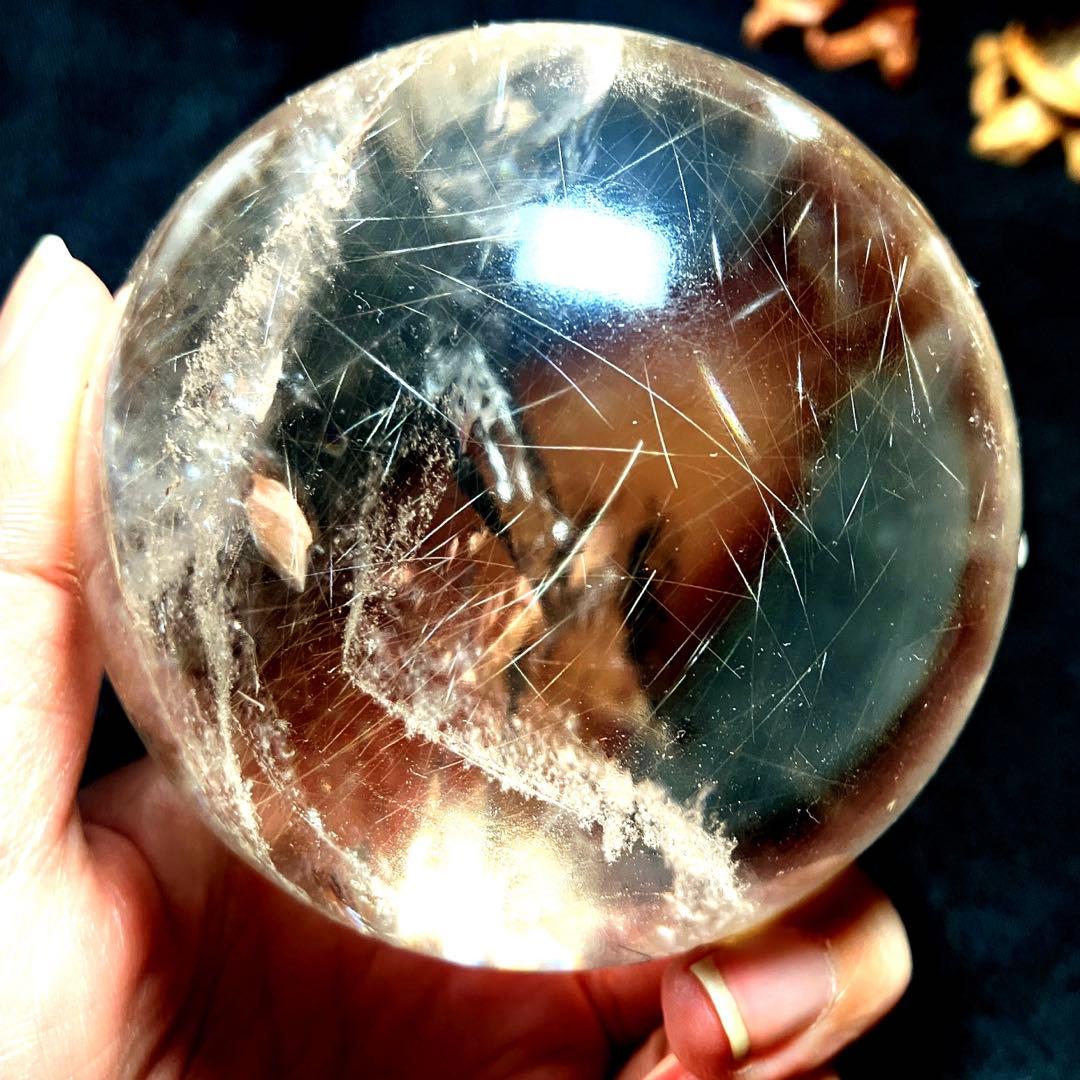 超特大　83mm ゴールドルチルクォーツ　金針水晶　パワーストーン