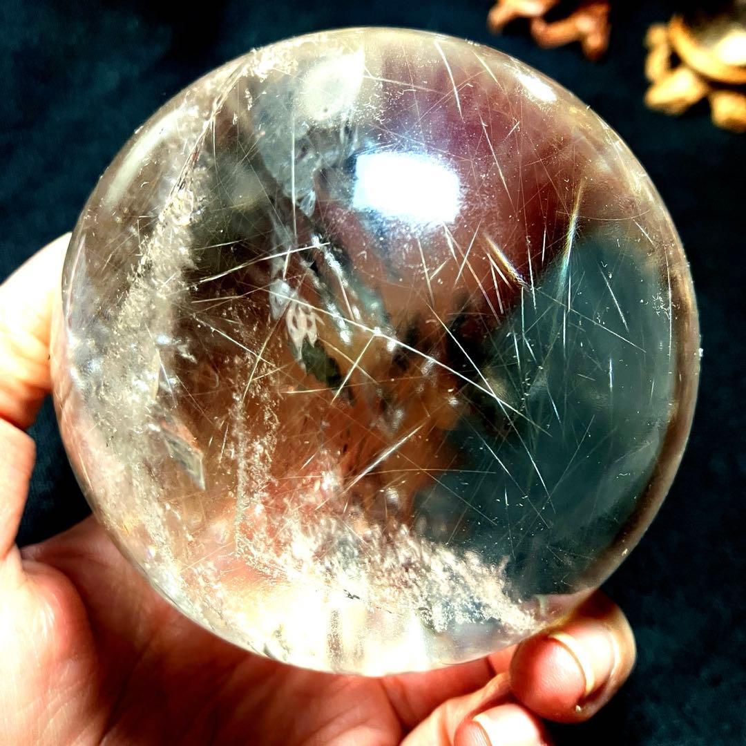 超特大　83mm ゴールドルチルクォーツ　金針水晶　パワーストーン