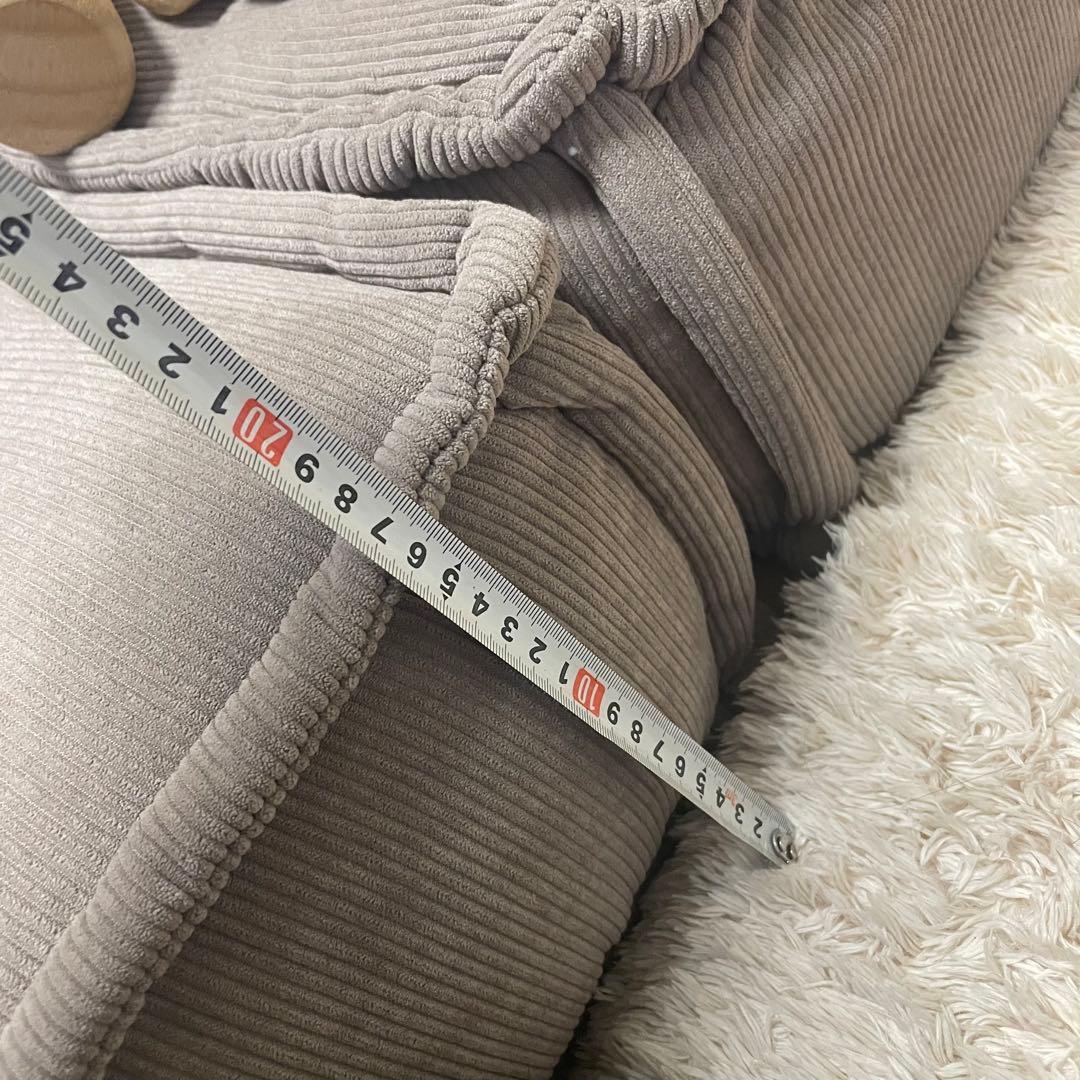 フロアソファ コーデュロイ グレージュ 2個セット
