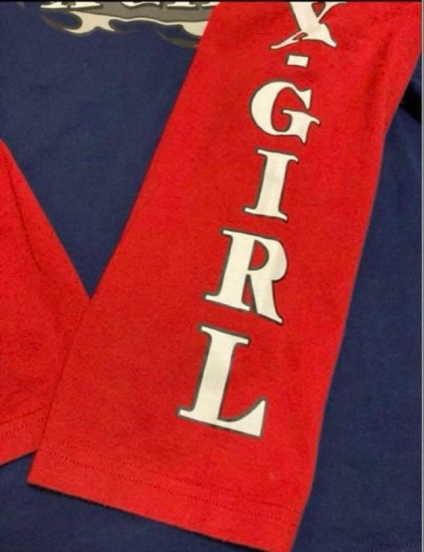 【あいみょん着用】モデル&カラーX-girl ロンTネイビー長袖リンガーTシャツ