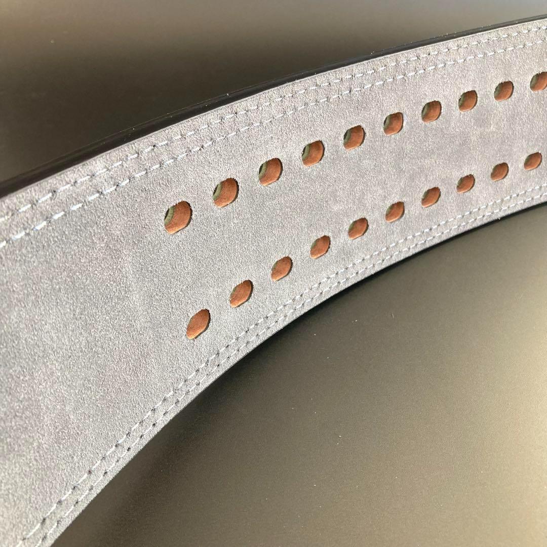 パワーベルト レバーアクション Lサイズ ワンタッチ可変式 本革 緑 黒ステッチ