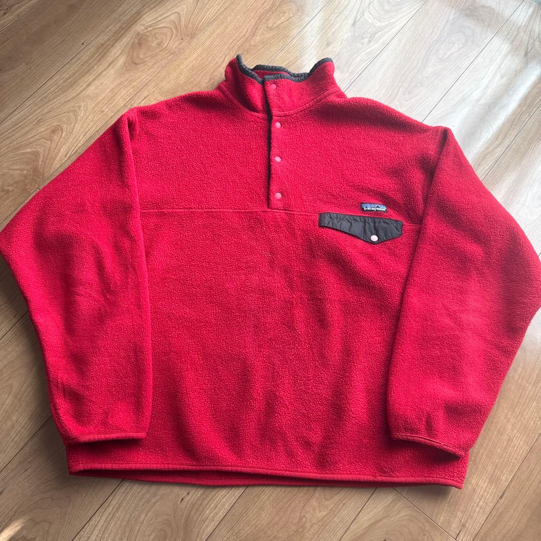 【90s】Patagonia シンチラスナップT ブラック レッド