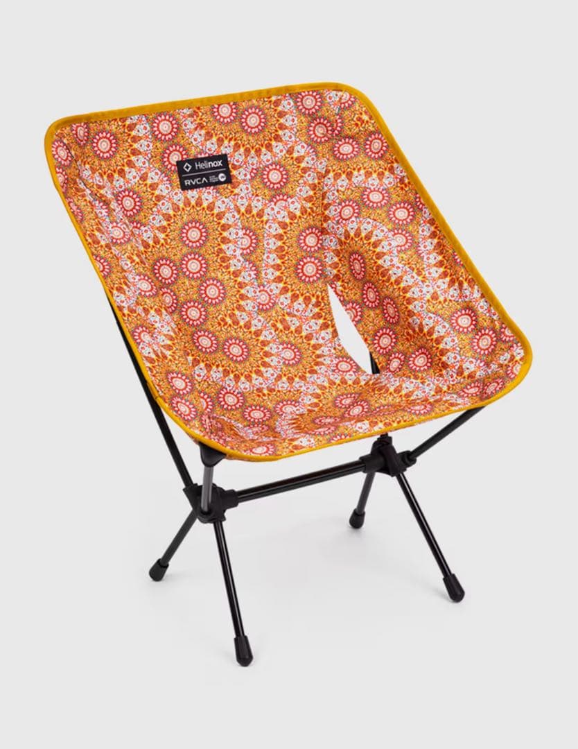 天*様 Helinox ×RVCA コラボ　アウトドア　チェア オレンジ 花柄