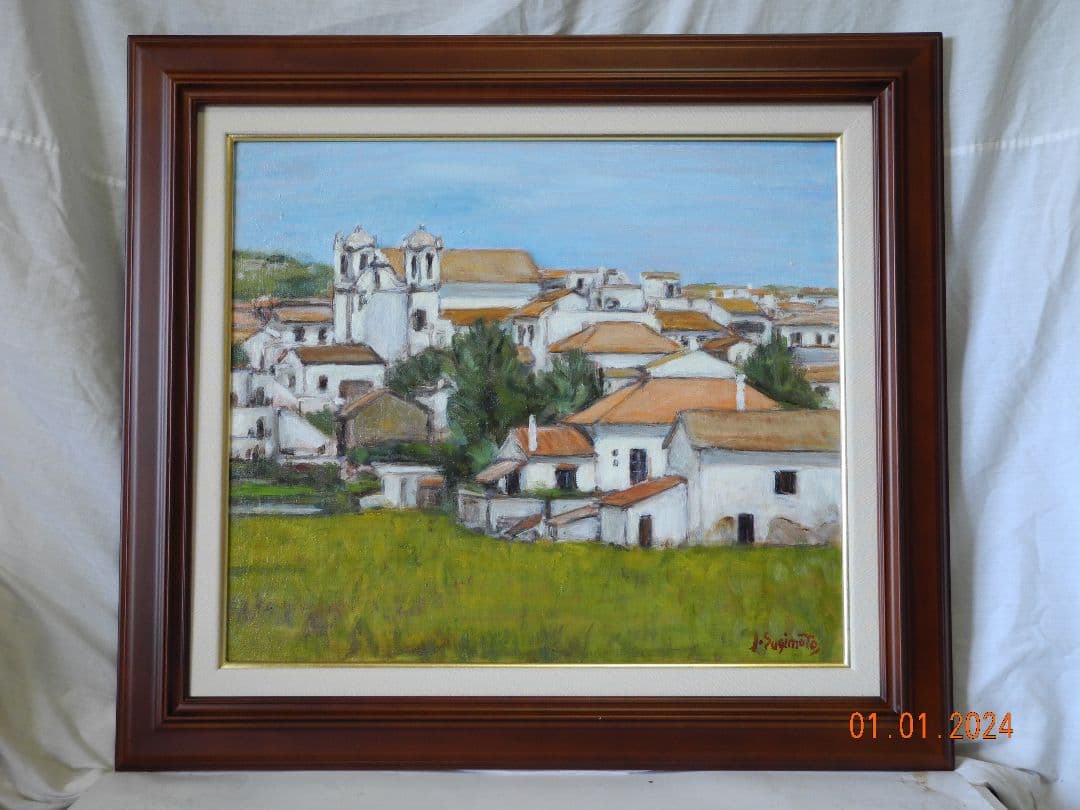 油絵スペインの田舎風景