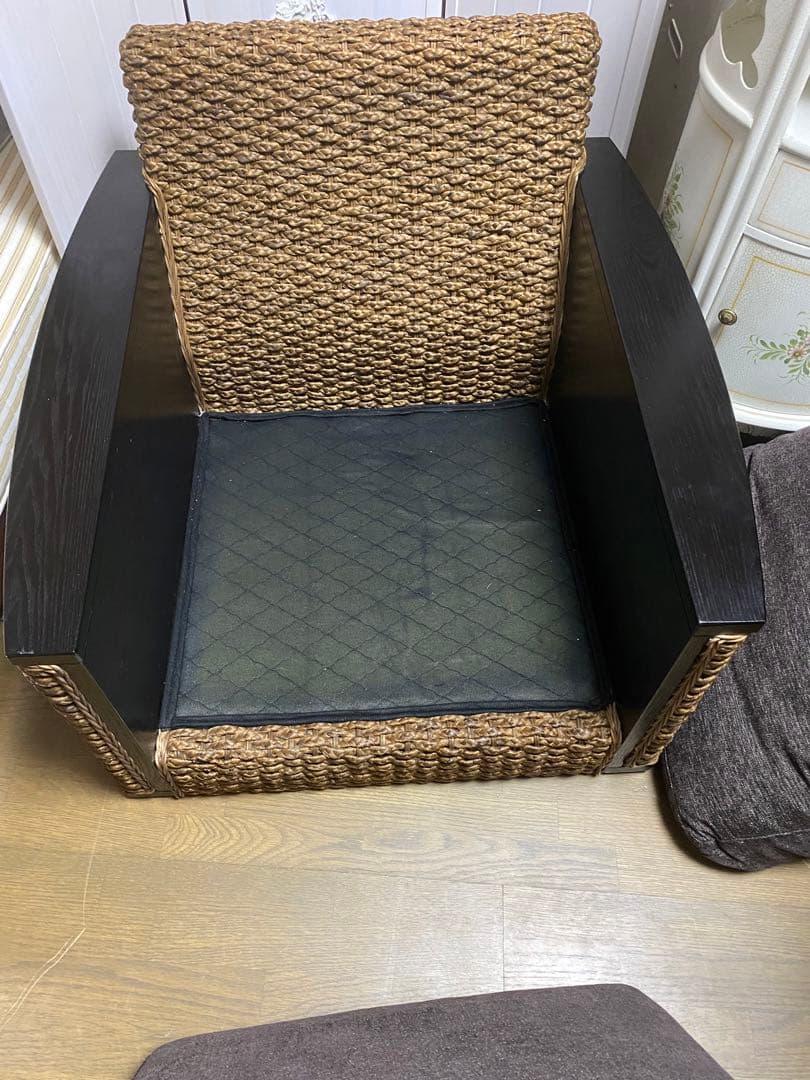 希少 デザイナーズ♦️最高級 ウォーターヒヤシンス♦️モダン ソファ♦️送料込