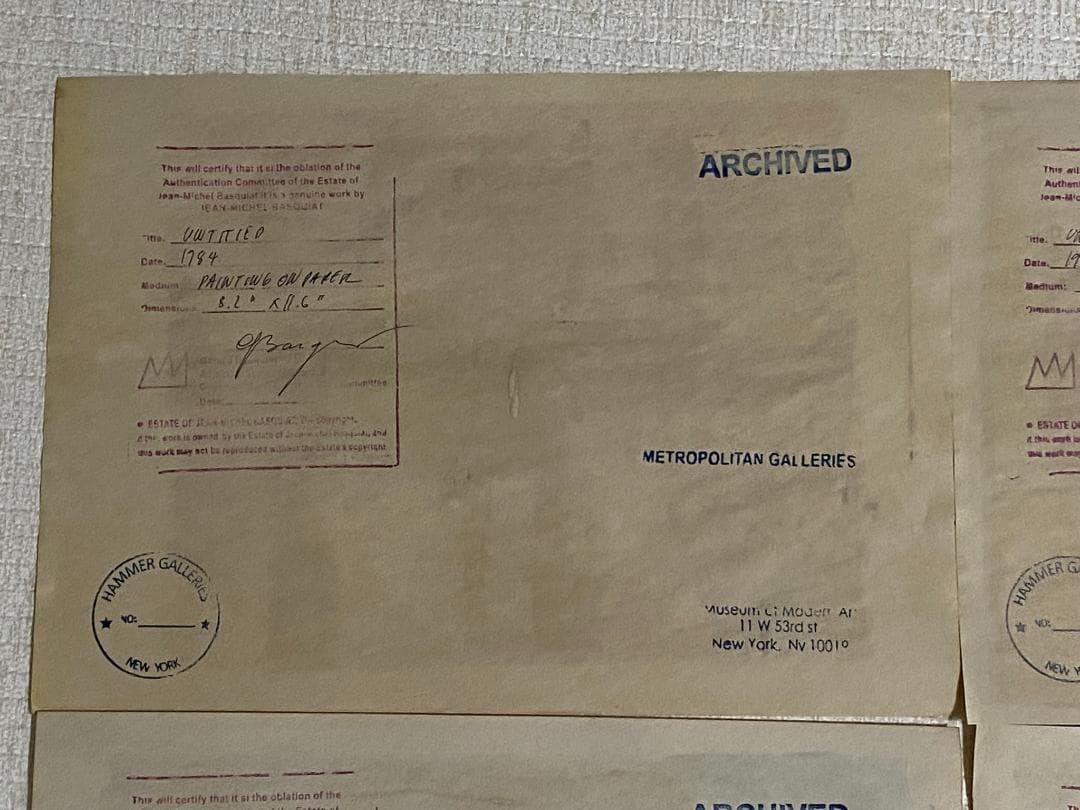 【まとめ売り6枚】模写 肉筆 サインあり ジャン・ミシェル・バスキア 油彩