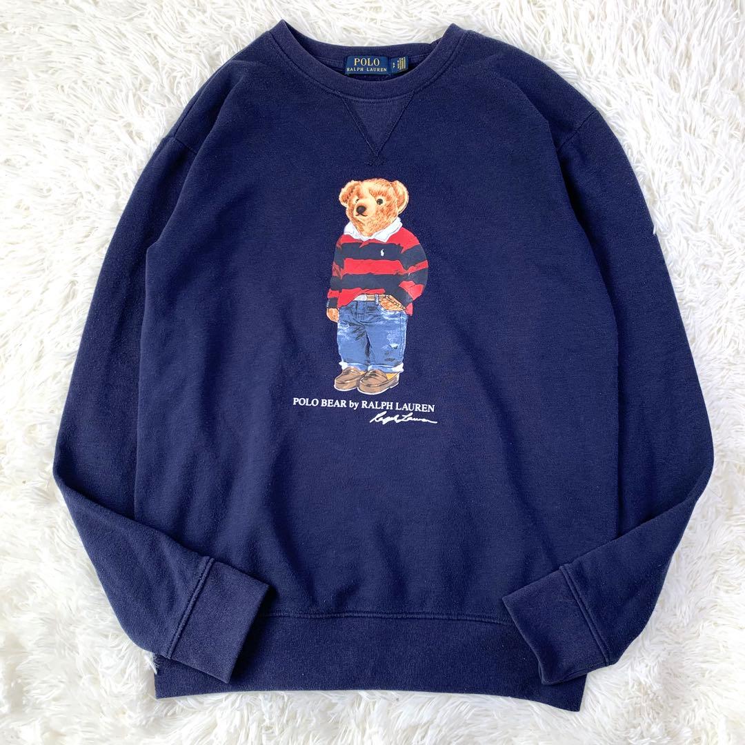 90s POLO Ralph Lauren polo bear スウェット 紺M