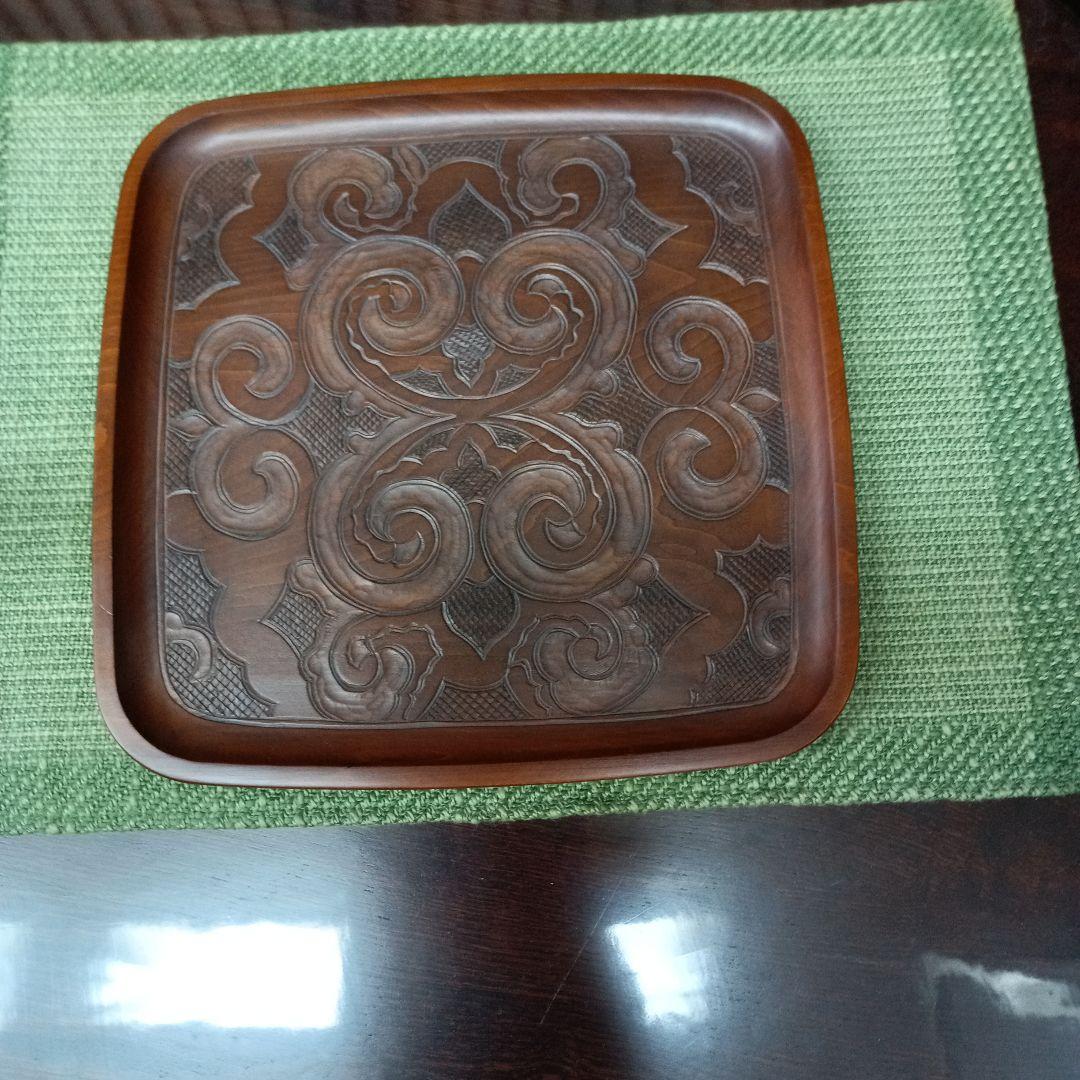 アイヌ彫り角盆　最終価格