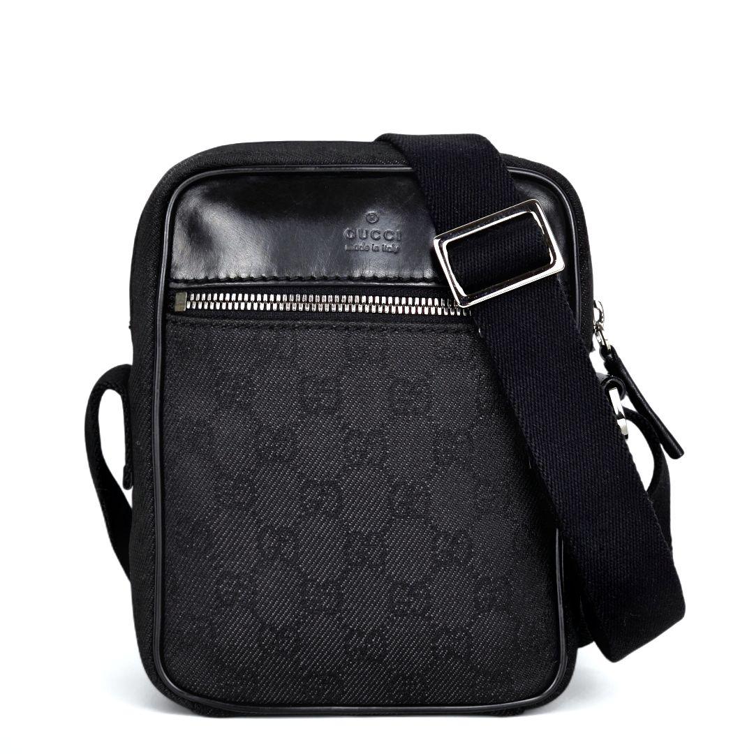 美品 グッチ GUCCI GG キャンバス レザー ショルダーバッグ