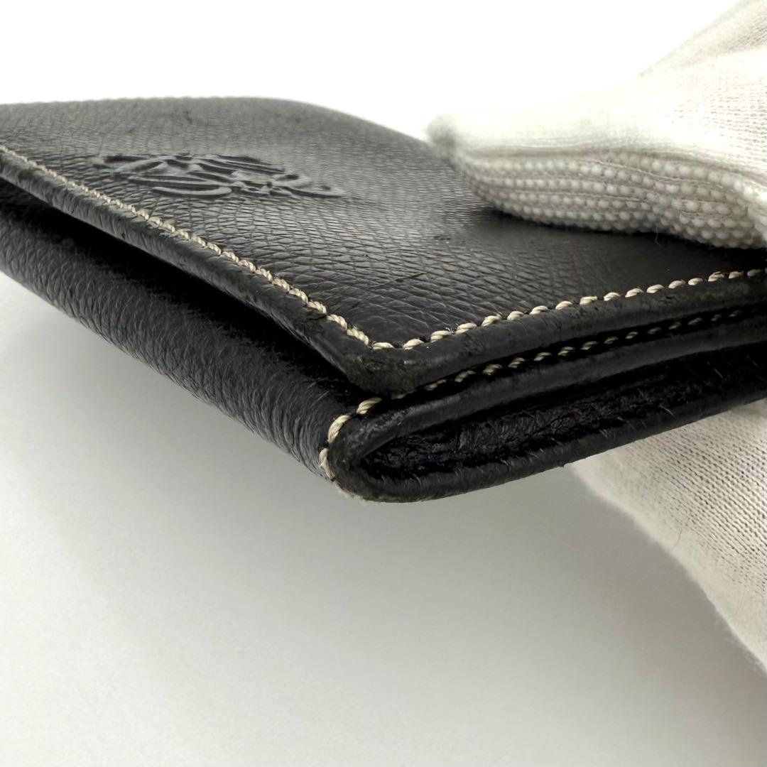 ロエベ カードケース フラグメントケース 名刺入れ　アナグラム レザー ブラック