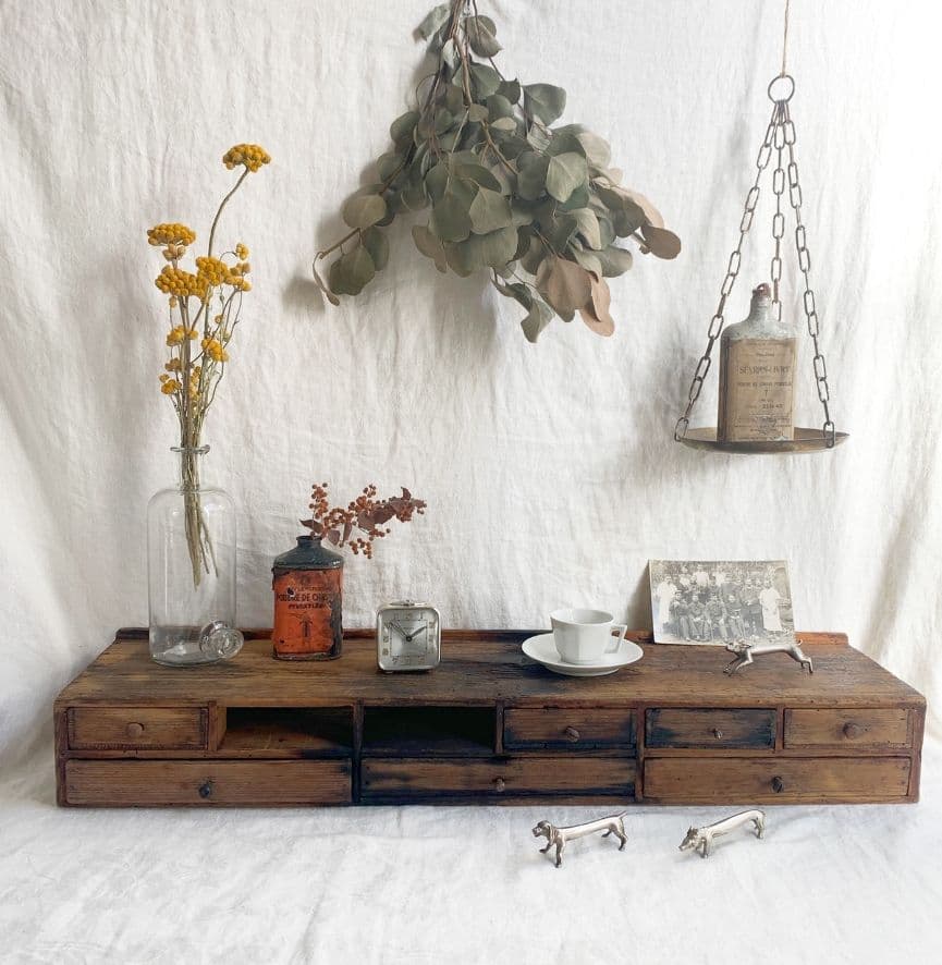 青燕 19世紀後期 時計職人の小引き出し 古道具 ドロワー アンティーク