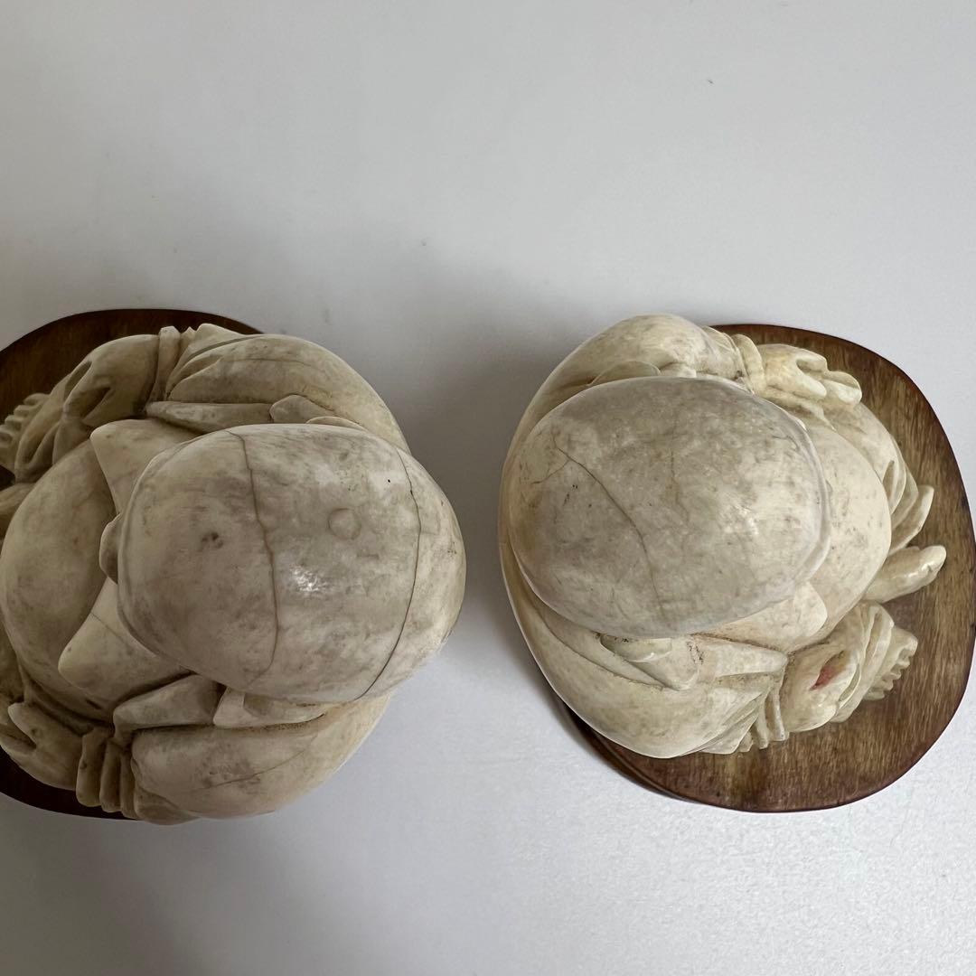 専用　極上　布袋　2体セット　410g h約10cm 東K7-1220①