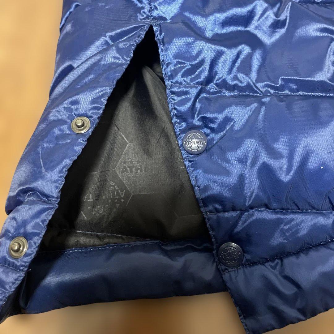 美品　ATHLETA フード付き　ベンチコート 青　防寒　アウター