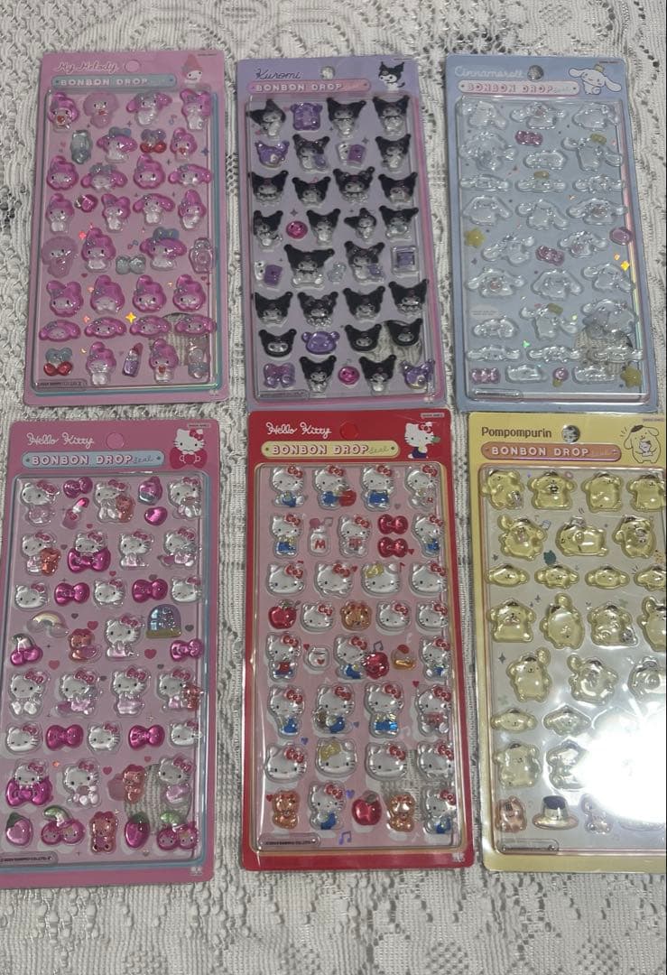 【当日発送‼️新品】 サンリオ ボンボンドロップシール 6枚セット キティ クロミ