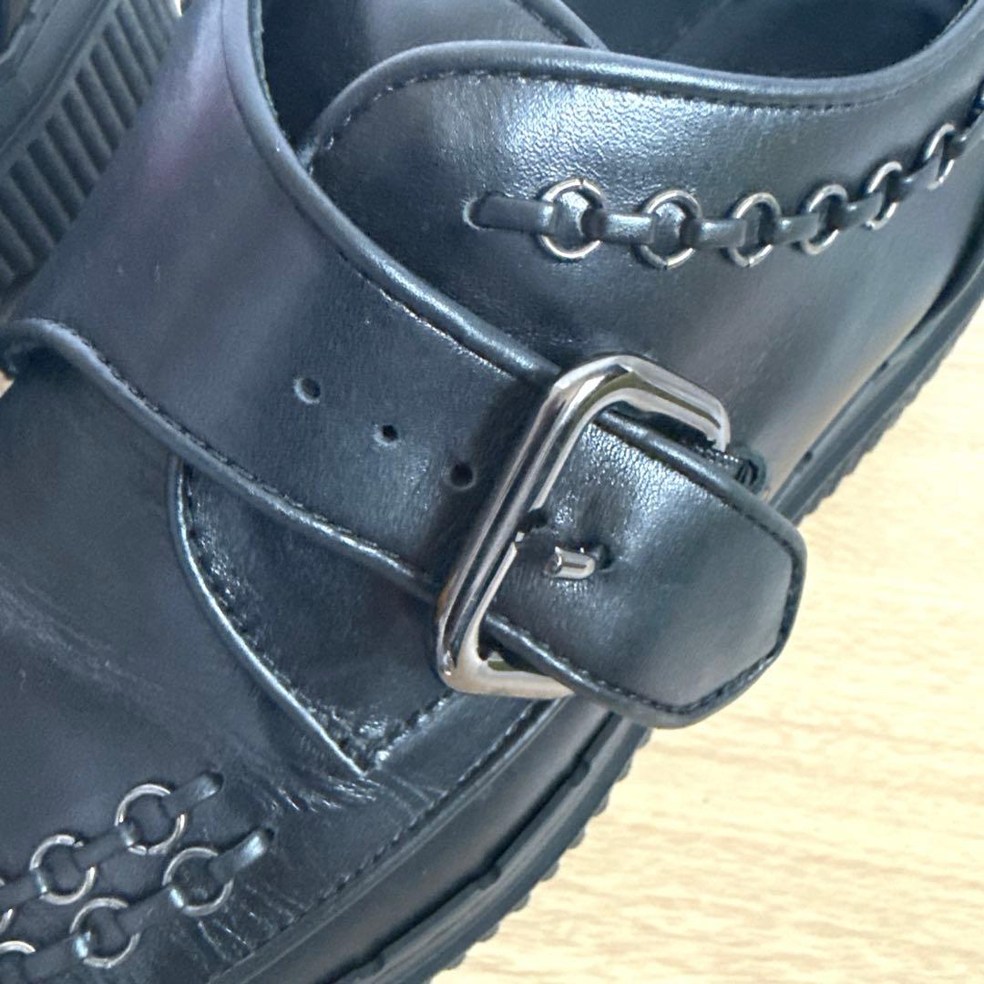 【美品】TOD'Sトッズ　レザーシューズ　ブラックチェーン装飾ローファー厚底