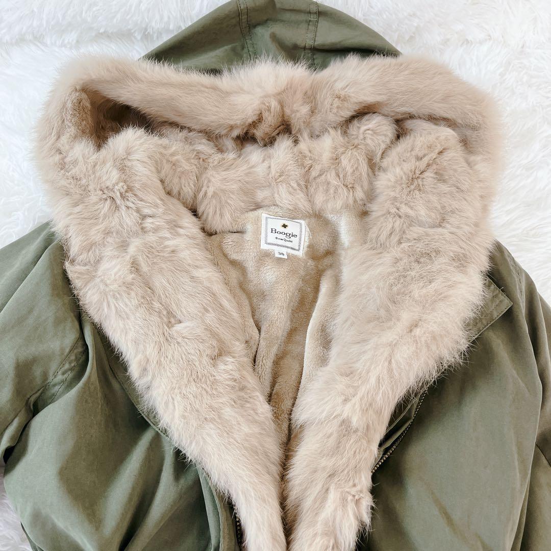 極美品 Boogie リアルファー ライナー付き モッズコート