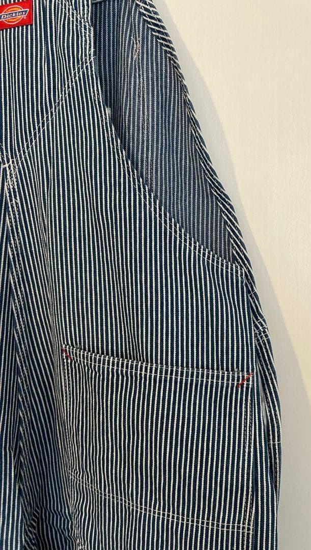 ディッキーズ ヒッコリー ストライプ オーバーオール XLサイズ相当