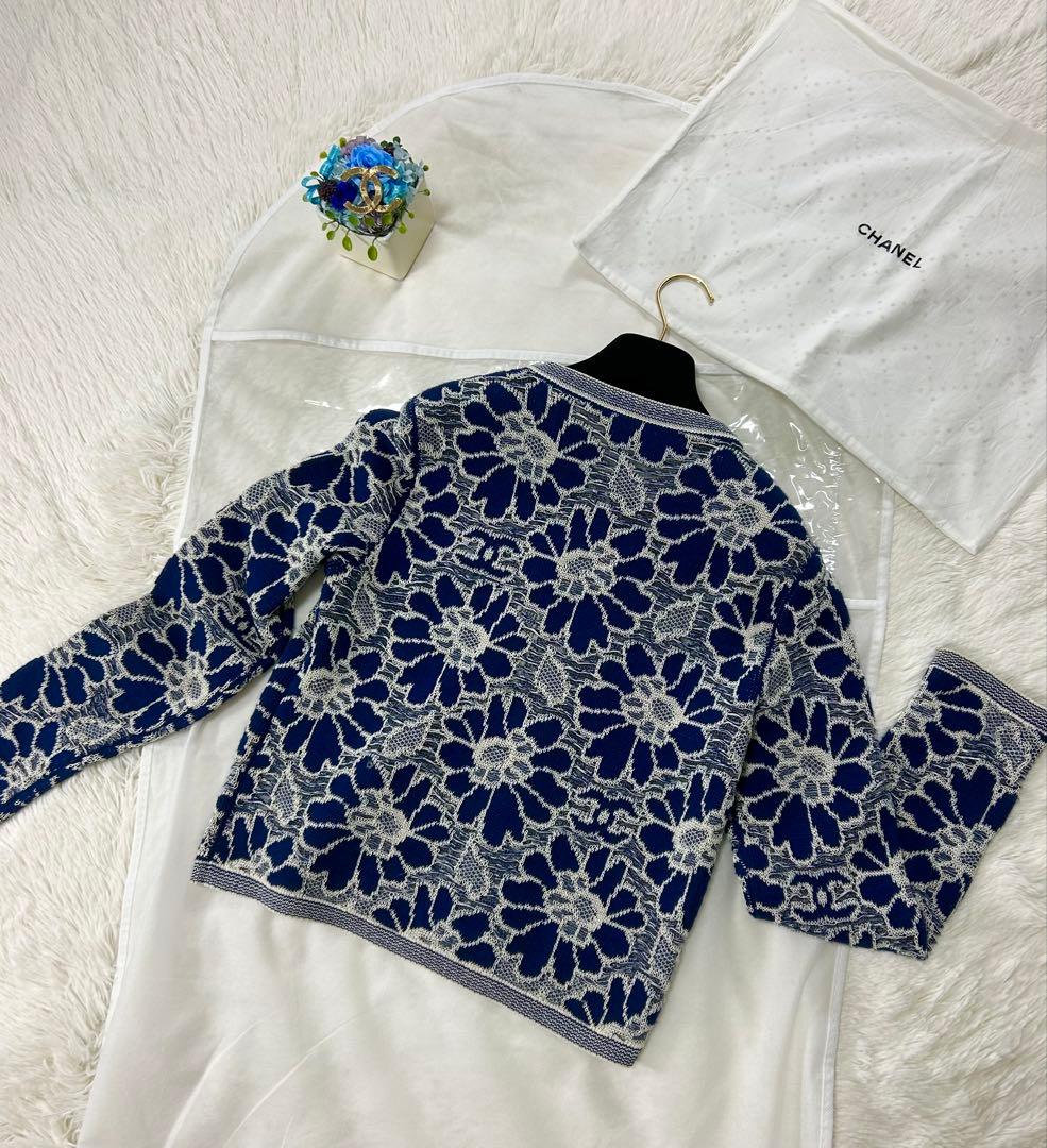 CHANEL カメリアフラワー アンサンブル カーディガン P63