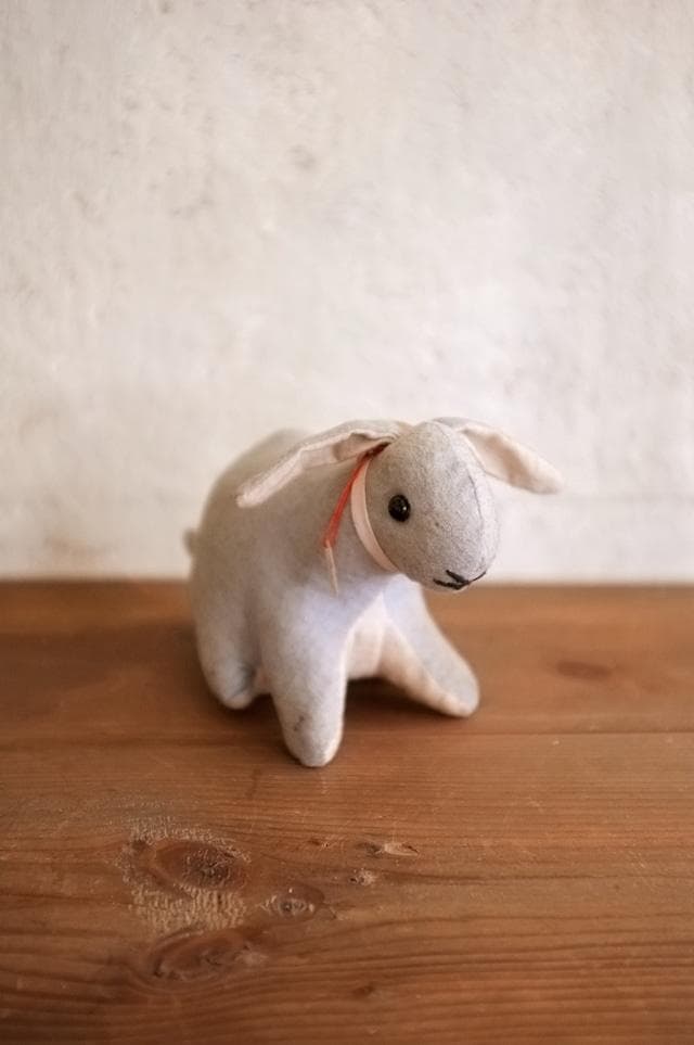 フランス 青いうさぎさんと薔薇色のリボンa ドール テディベア アンティーク