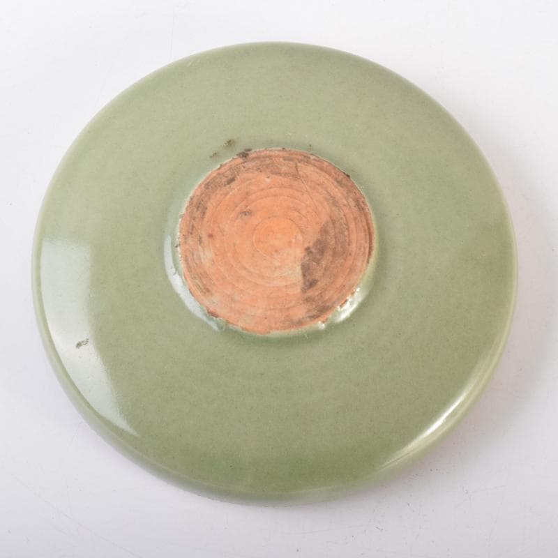 中国　龍泉窯青磁　刻花文　香合　盒子　N　7070E