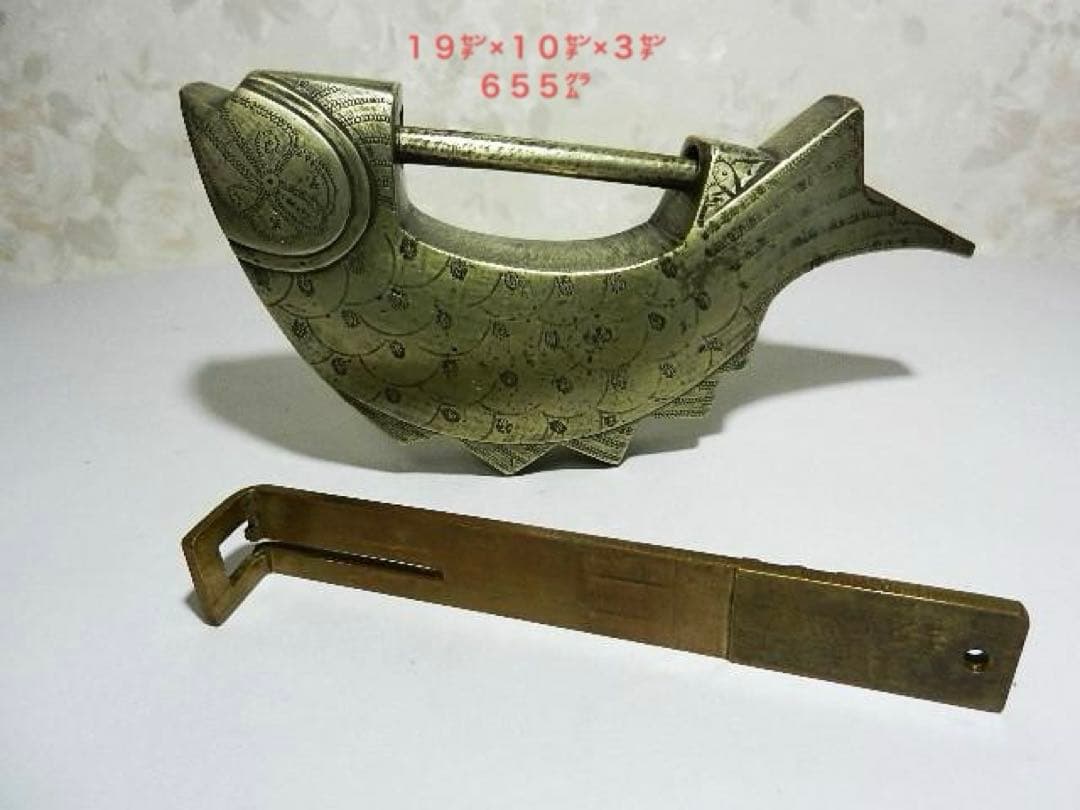 李朝（李氏朝鮮）のアンティーク魚型錠前