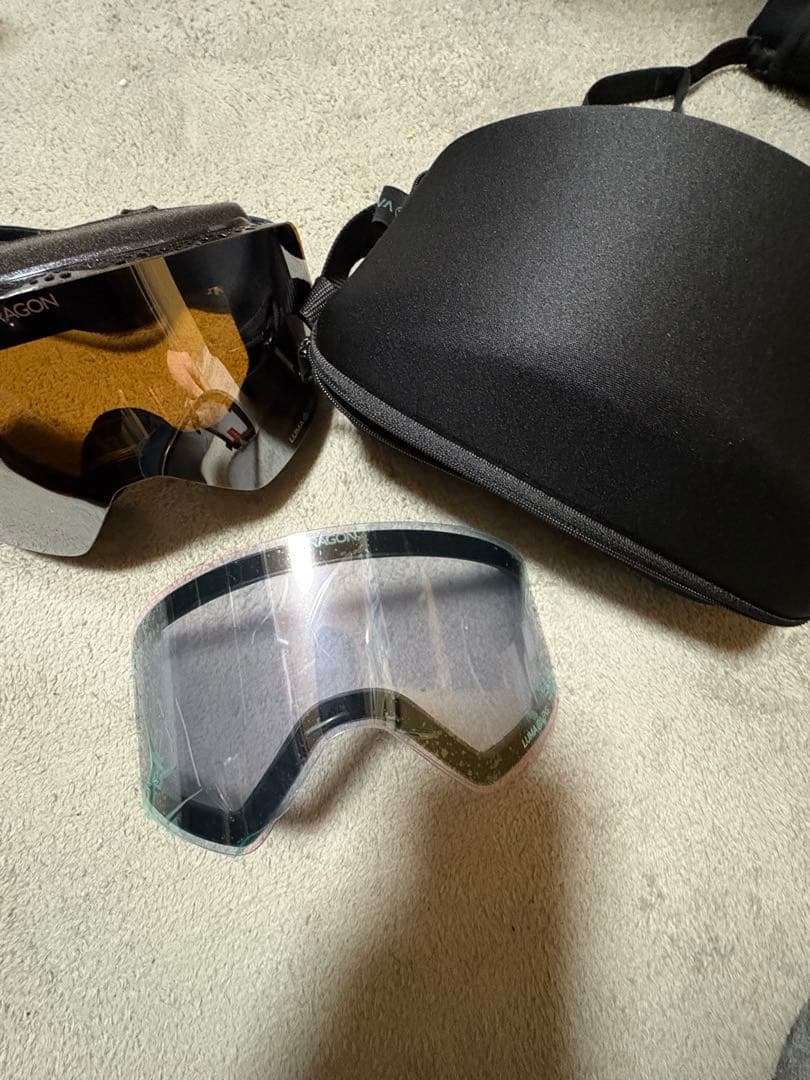 DRAGON ゴーグル シルバー ケース付き
