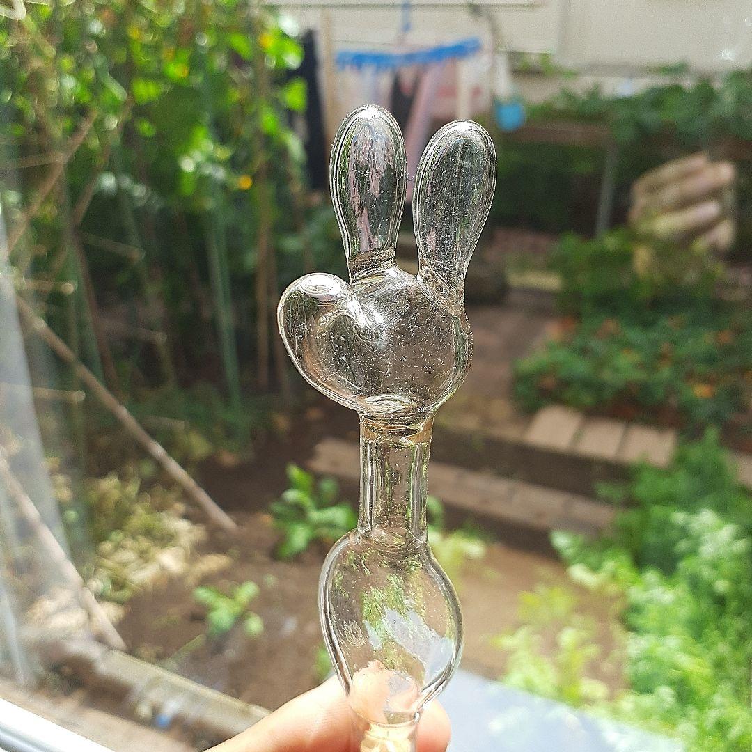 ゴム風船型R　アンティーク硝子　吹きガラス　レトロ雑貨　とろとろガラス