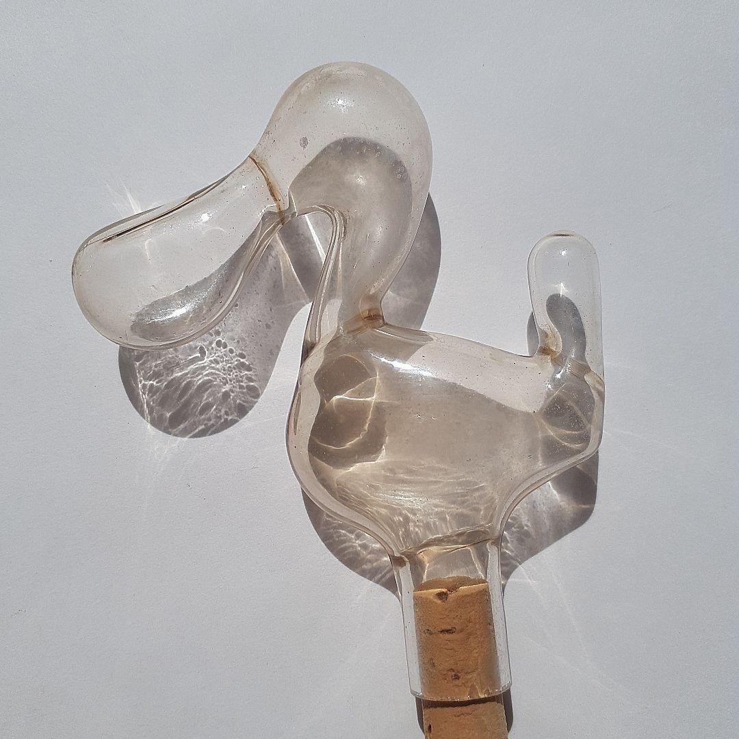 ゴム風船型R　アンティーク硝子　吹きガラス　レトロ雑貨　とろとろガラス