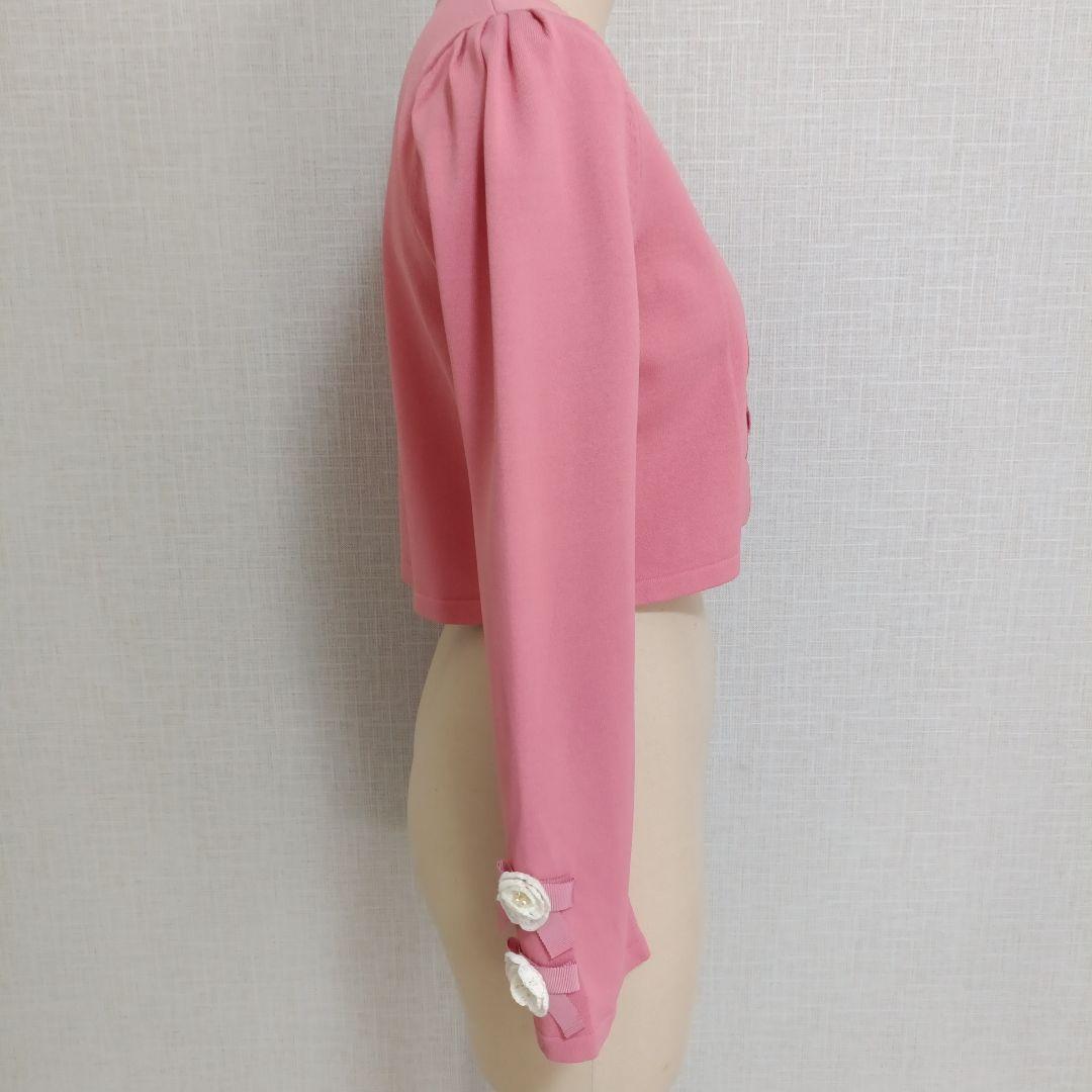 【美品】M'S GRACY エムズグレイシー　カーディガン ピンク　花モチーフ