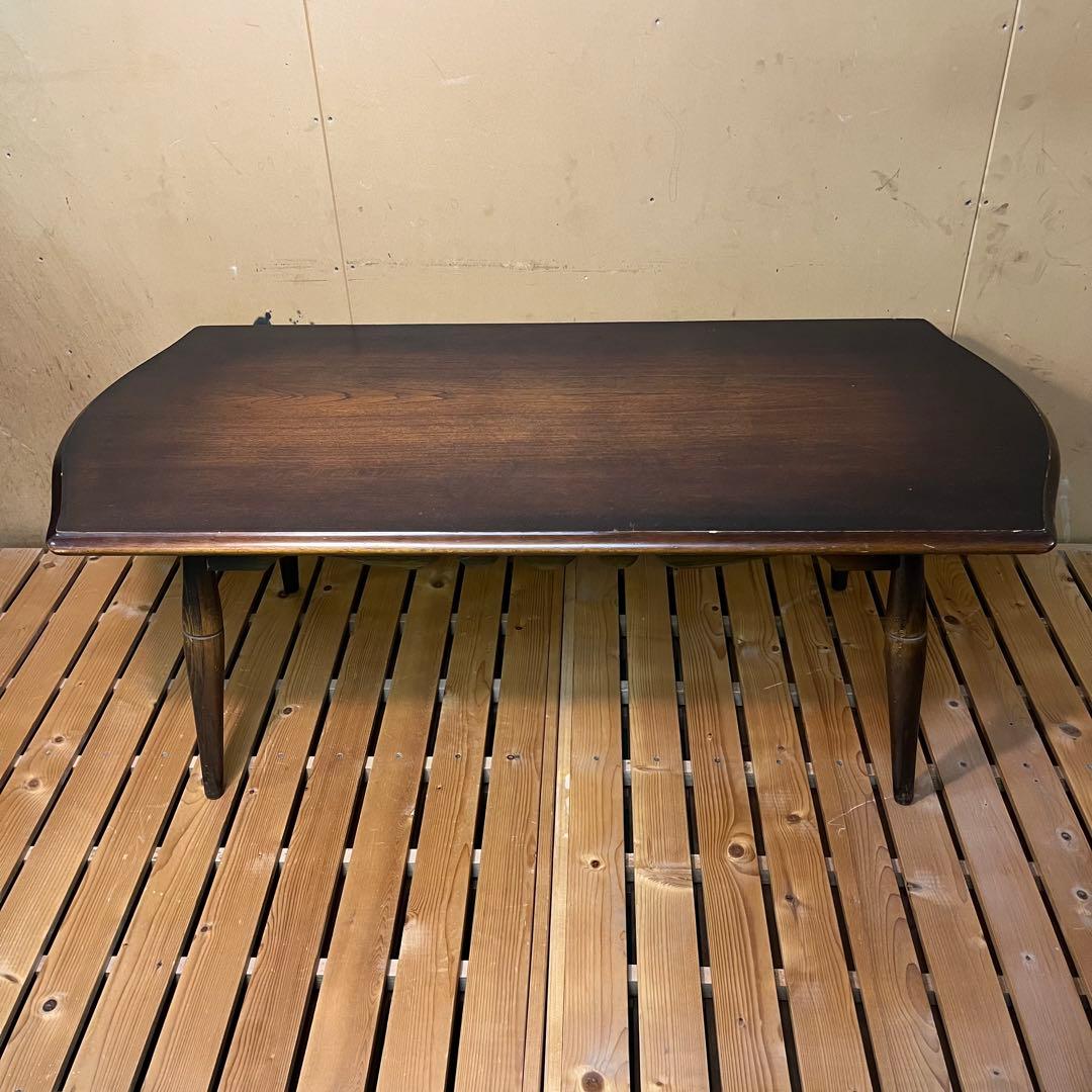 a7 飛騨産業　キツツキマーク　アンティーク 木製テーブル　　ローテーブル