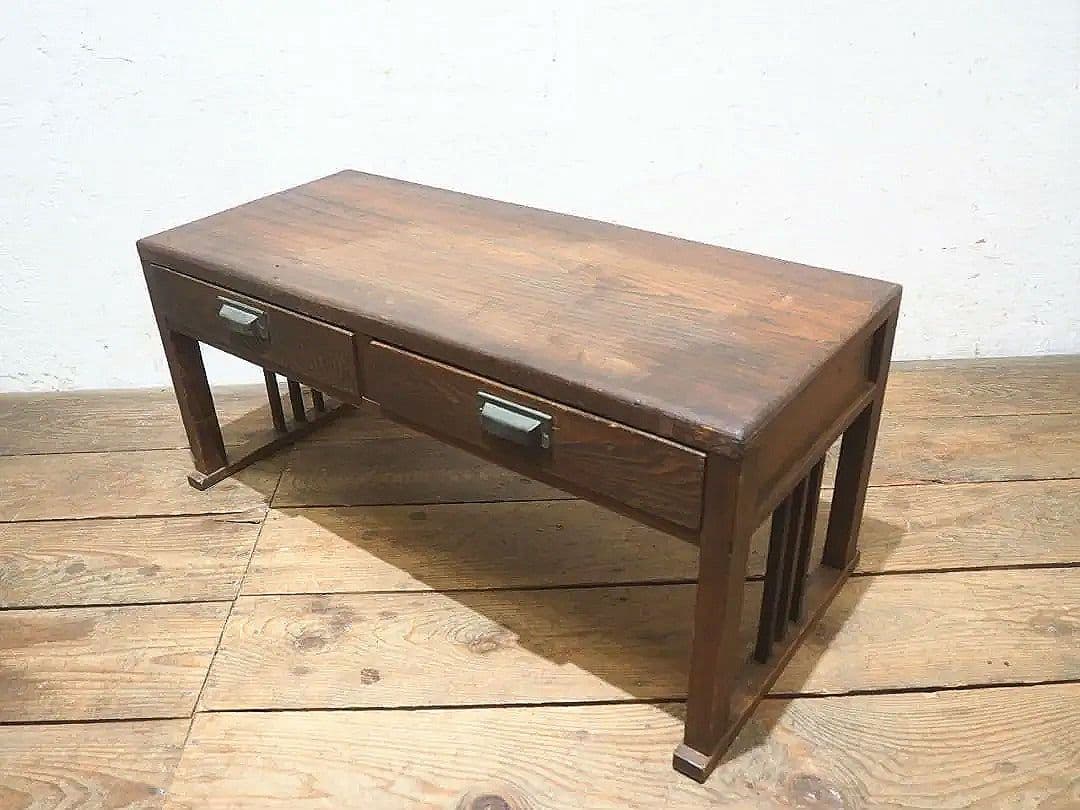 1408 レトロな杉の文机　ローテーブル　陳列台　展示台　古家具　アンティーク