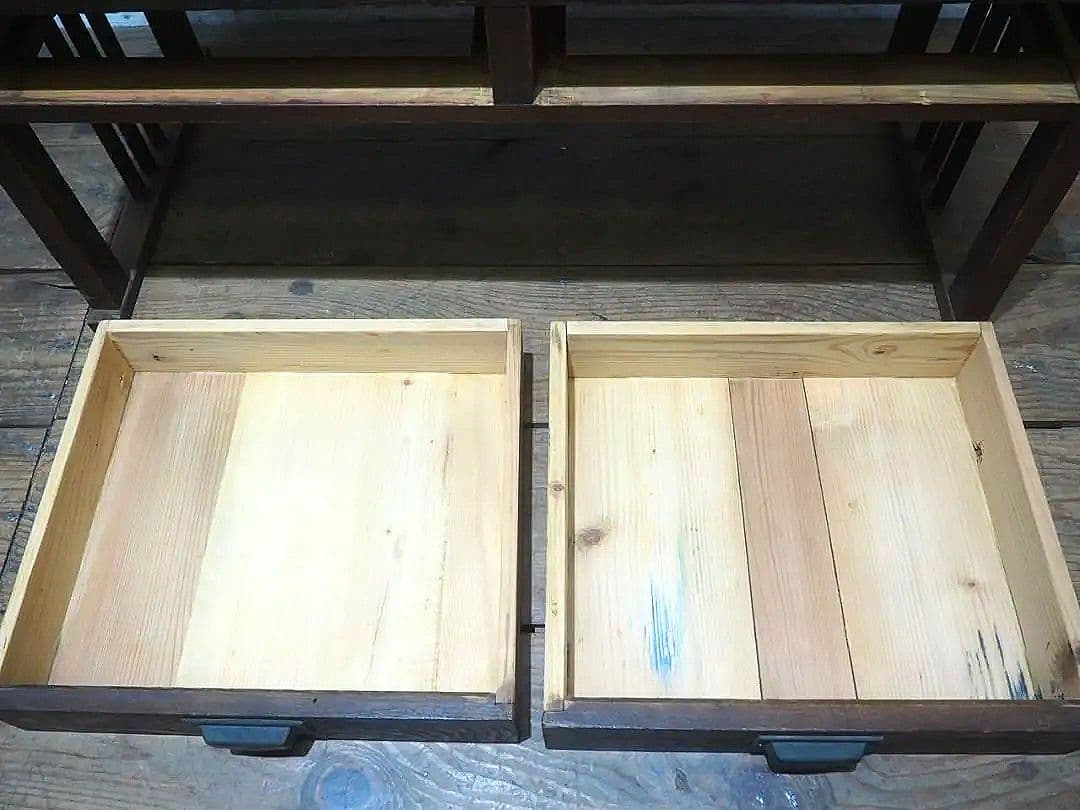 1408 レトロな杉の文机　ローテーブル　陳列台　展示台　古家具　アンティーク