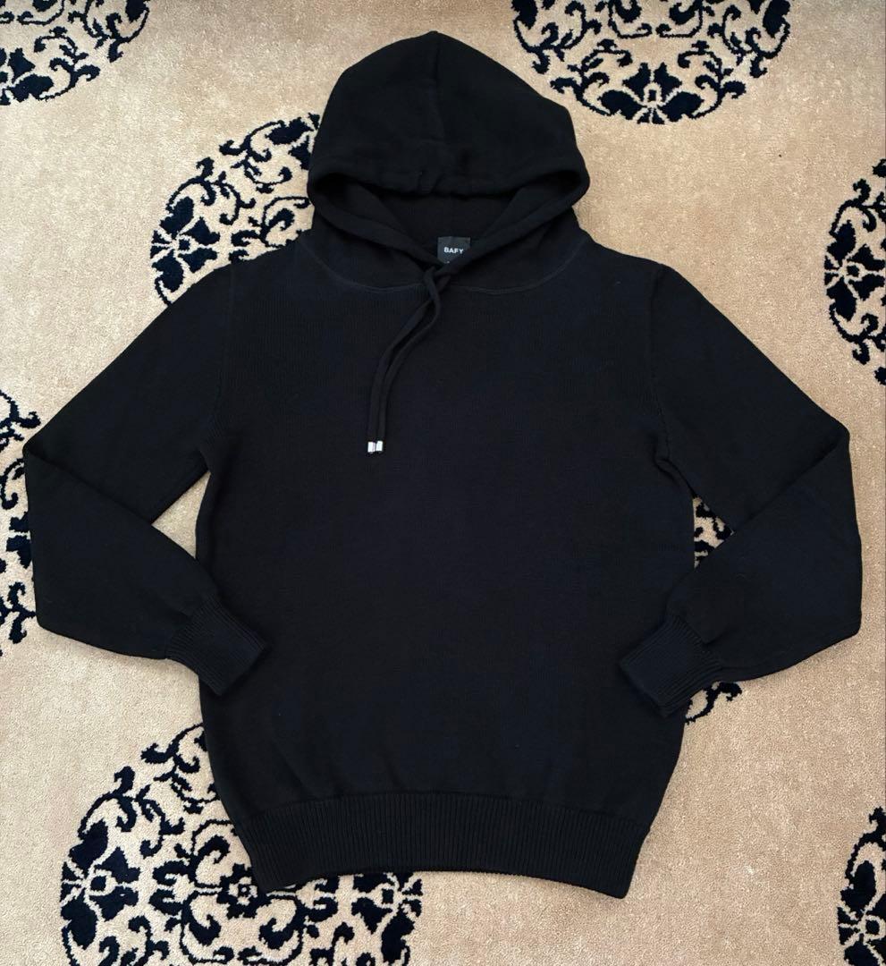 BAFY フード付きニットパーカー　ブラック　黒