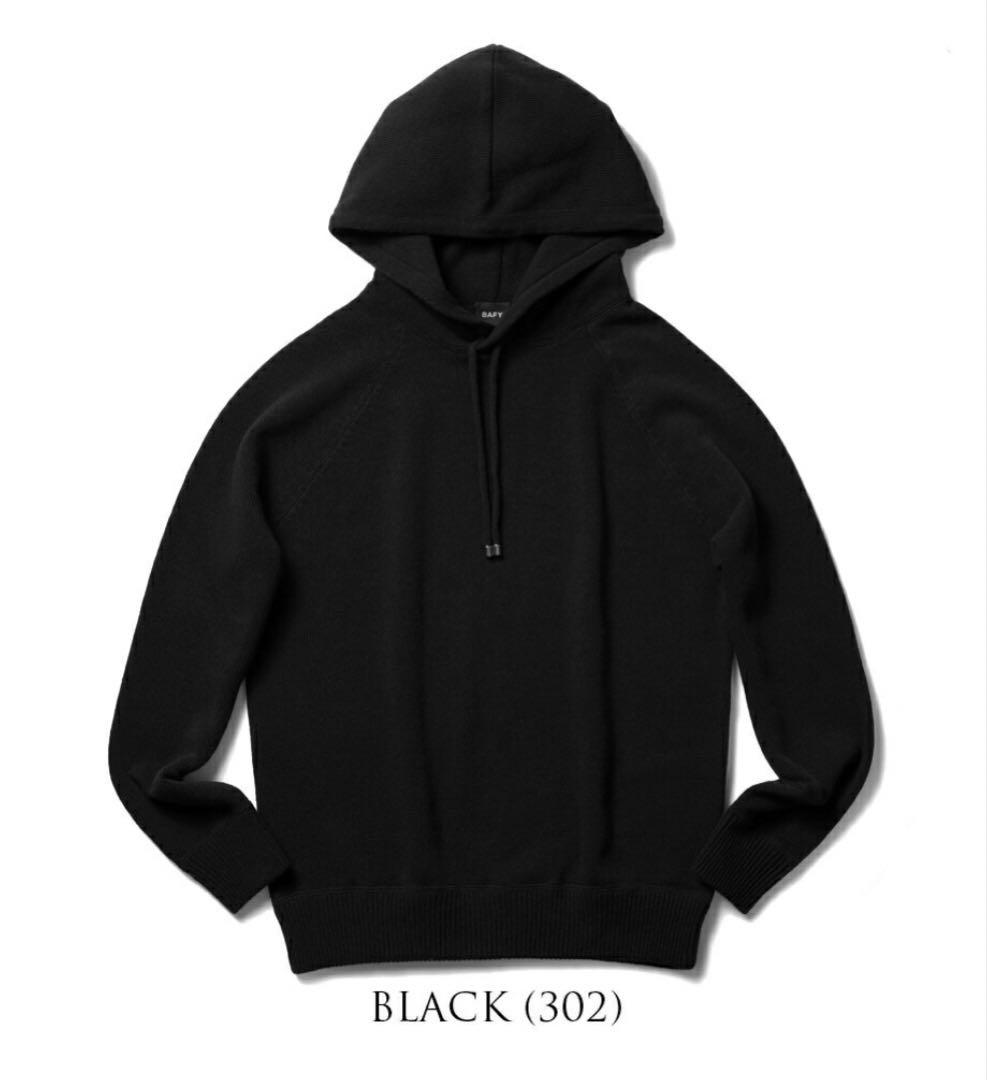 BAFY フード付きニットパーカー　ブラック　黒
