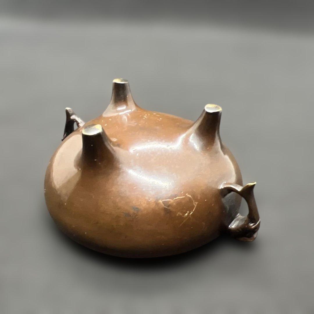 精銅製時代香炉　ハンドメイド　香道具　金属工芸