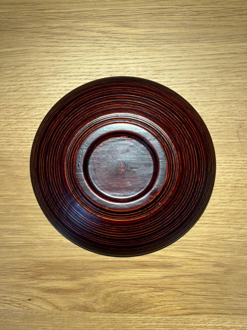 069 山中漆器 笑皿 栗 漆塗り 2枚セット