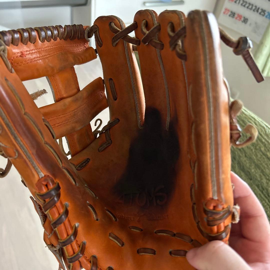 アトムズ　硬式グローブ オレンジ レザー