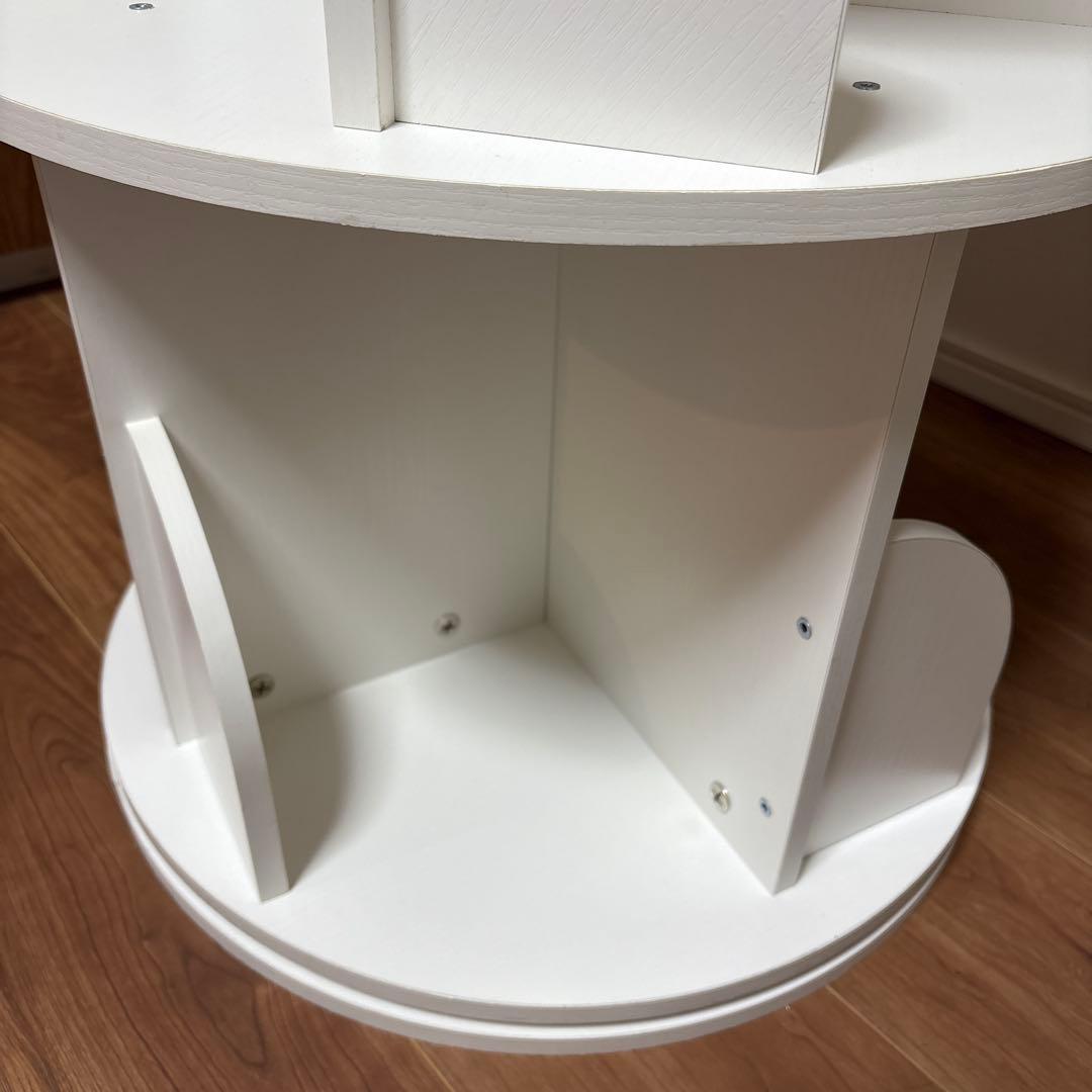 【組立済】本棚 回る本棚 回転本棚 3段 ホワイト ruihong