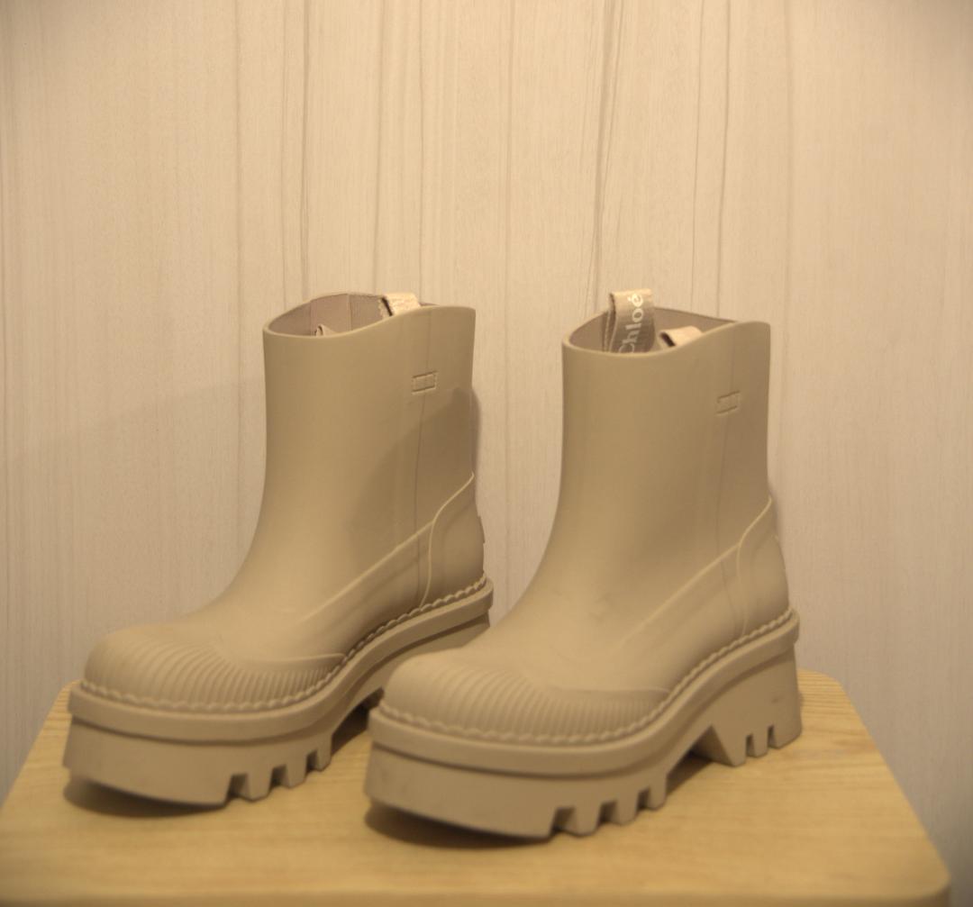 Chloé ベージュ 長靴 厚底 レインブーツ