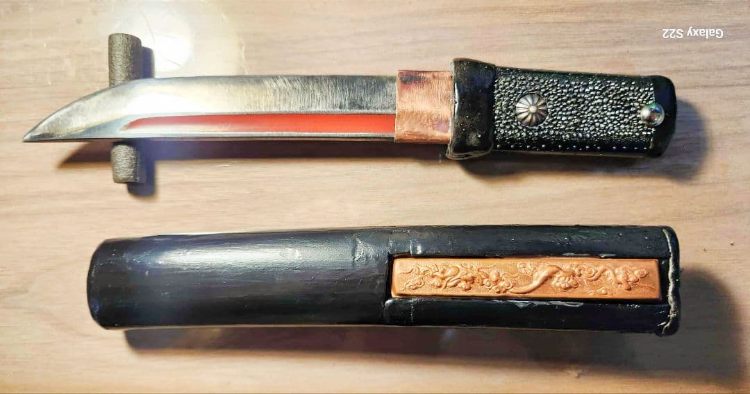 残欠使用短刀アンティーク仕上げブラック系（登録不要合法品）