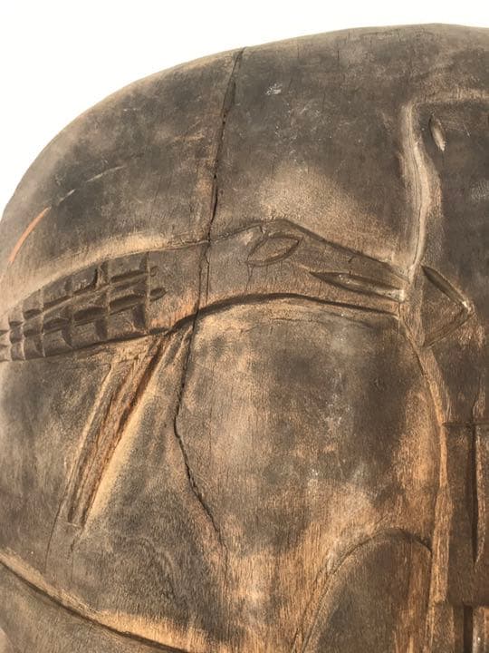 アフリカ　組立椅子　アンティーク　セヌフォ　木彫