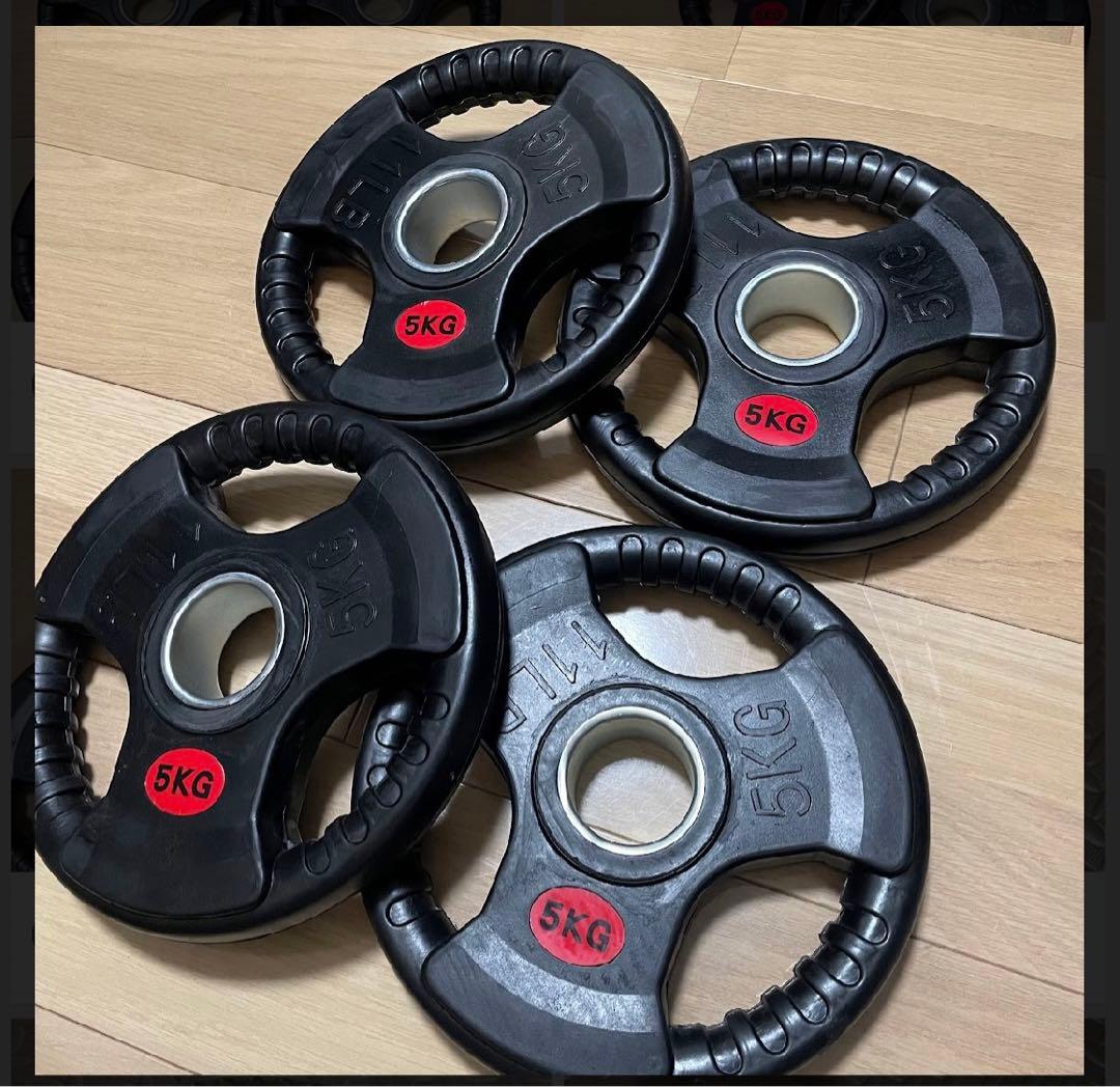 バーベルプレート［5kg×4］ラバーオリンピックシャフトΦ50mm