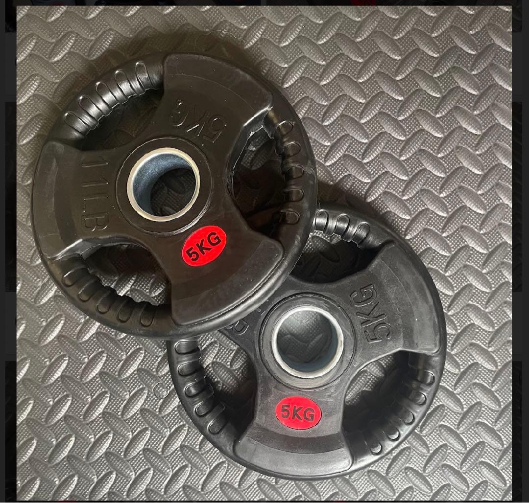 バーベルプレート［5kg×4］ラバーオリンピックシャフトΦ50mm