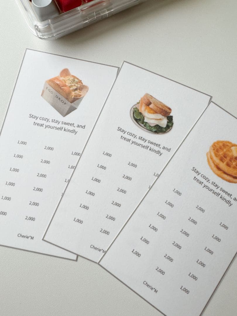 A6サイズ bread lunch① checksheet 3枚1100円