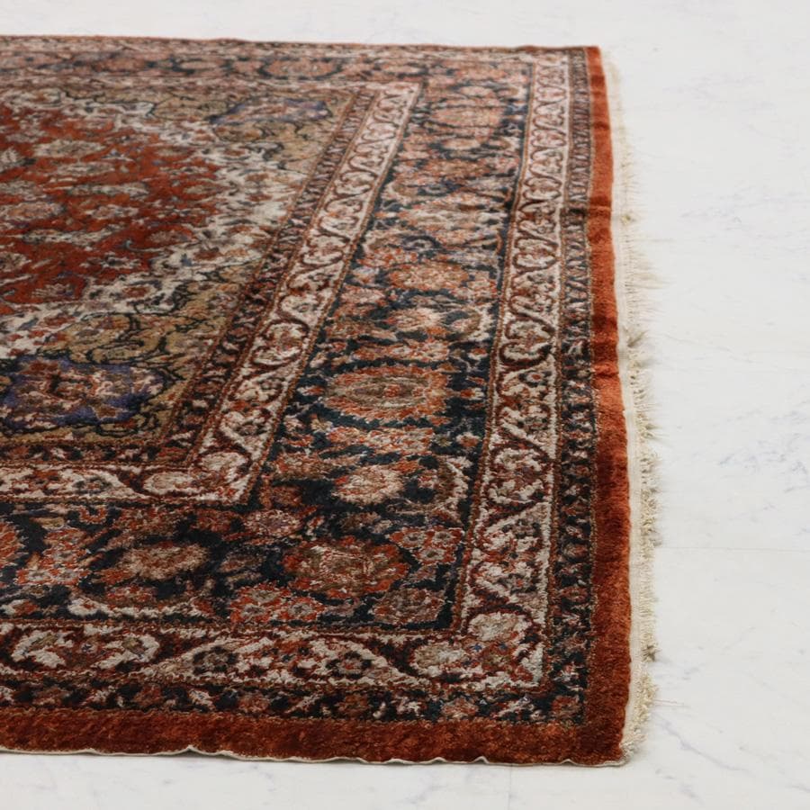 Y2361 中国シルク絨毯 シルク100% 手織り180段 大判276×182㎝