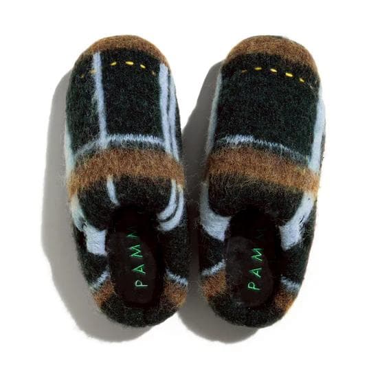 ブラウン / 1 SUBU × PAMM 透明な空気のチェックニット