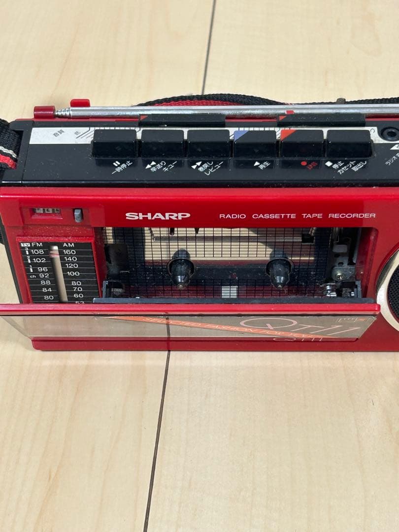 SHARP/シャープラジカセ QT-11R レトロ ラジオ モノラルカセット