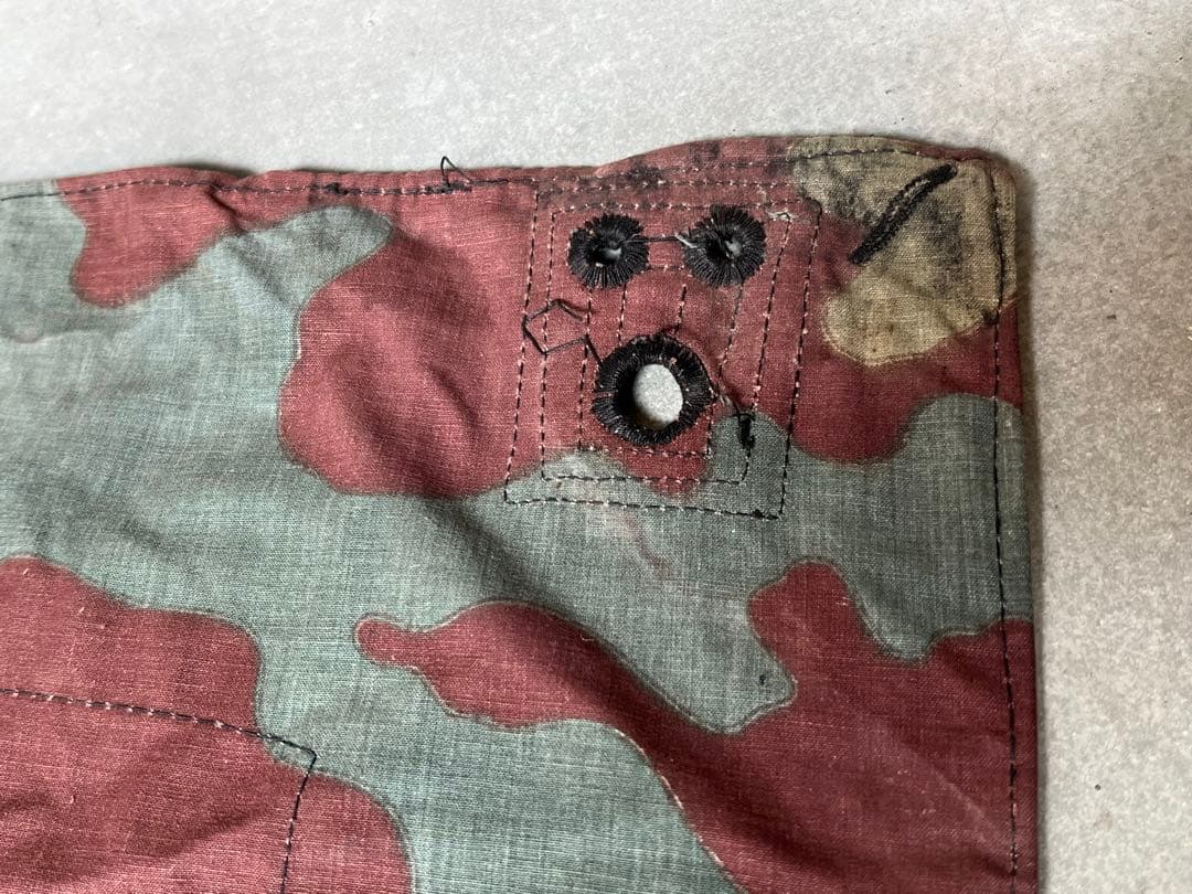 ①1950年 デッドストック イタリア軍幕 タープ テント サンマルコ迷彩 実物